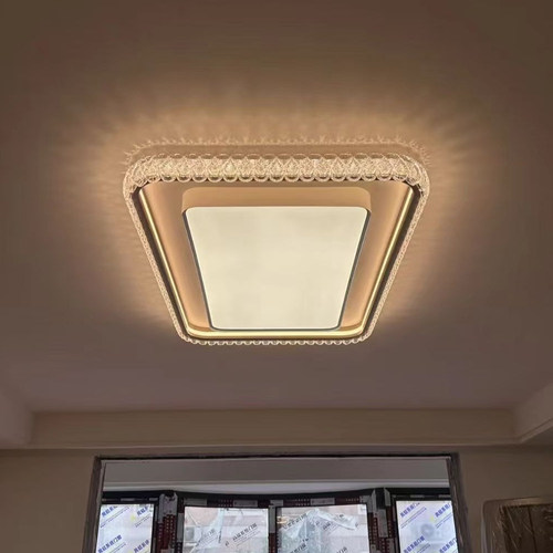 实体正品孔雀翎现代轻奢客餐厅吸顶灯具LED全光谱智能三色变光