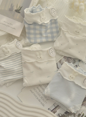 A类棉甜美清新内裤女纯棉少女中腰学生10A抗菌全棉档透气三角裤