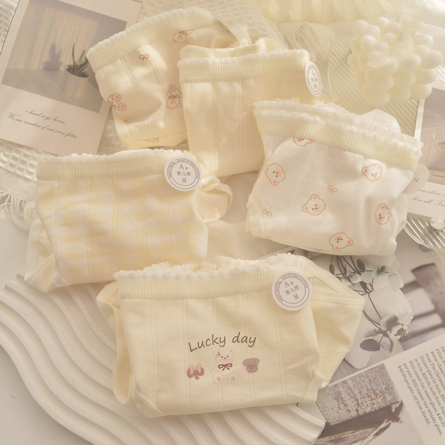 A类棉小熊纯棉女内裤10A抗菌裆