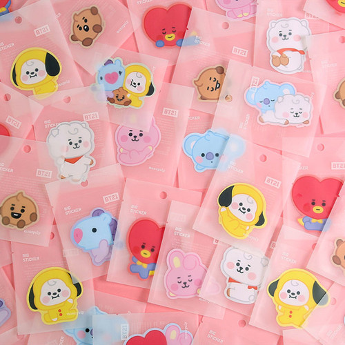 BT21大号装饰贴纸RJ笔记本咕卡贴