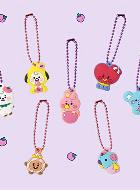 韩国BTS防弹少年团BT21硅胶公仔挂饰钥匙圈吊饰ins风钥匙扣挂件