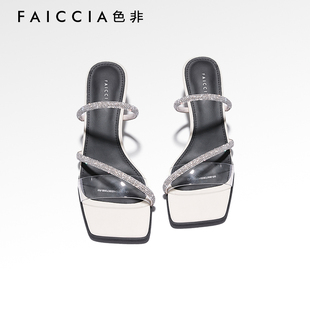 凉鞋 一脚蹬时尚 B667 女方头后空露趾懒人鞋 色非细跟拖鞋