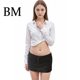 BM竖条纹短裤 裙防走光高腰复古显瘦迷你显腿长包臀裙ol西装 裙子女