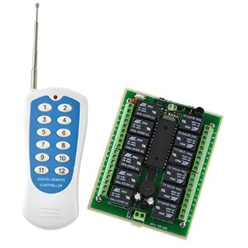 12V12路无线遥控开关配1000米12键遥控器 灯具开关门禁开关控制器