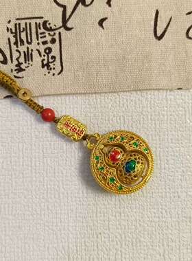 情侣款创意沙金平安好运钥匙扣汽