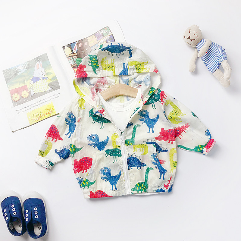 100%棉婴儿纯棉防晒衣男女宝宝超薄连帽外套透气小童空调衫防晒服
