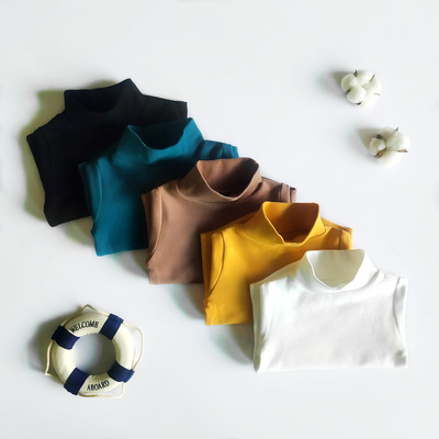 高领打底衫纯棉秋衣女童加厚