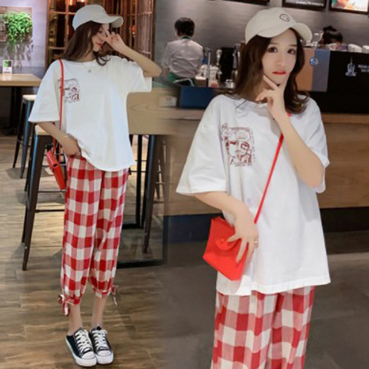 孕妇夏装 2019夏装新款韩版时尚款外出孕妇休闲哺乳套装2件套|ruв категории Всё для беременных и кормящих, материнство, костюм - от Buy2taobao.com для оказания профессиональной услуги покупки агента Taobao