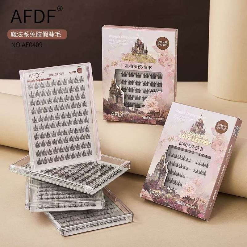 正品AFDF魔法系免胶假睫毛10排立体自然轻盈卷翘细梗初学者易上手