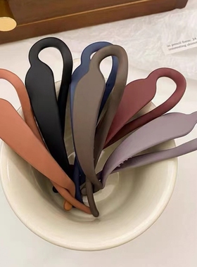 高级感黑色发夹女后脑勺盘发扭扭夹一字夹青蛙扣大抓夹