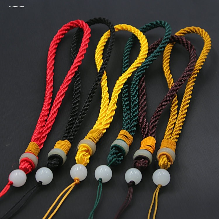 手把件挂绳文玩把玩绳子汽车钥匙翡翠玉器短款手玩件挂绳男女加粗