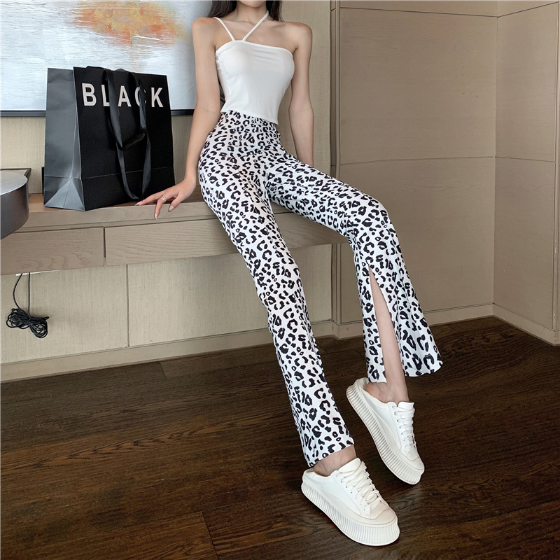 Real price ~ summer new high waist and thin leopard casual pants