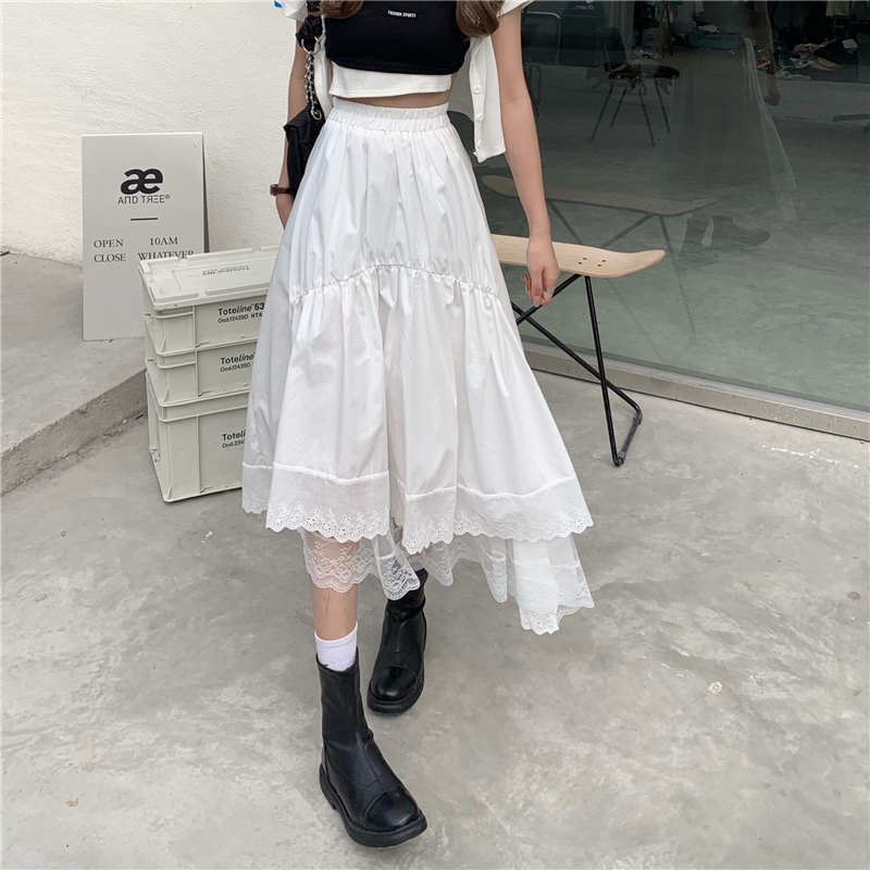 Real price ~ summer new lace pleated high waist skirt