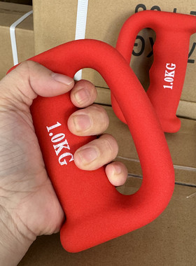 拳击哑铃女士男士家用健身拳击负重1kg直拳空击浸塑铸铁手握哑铃