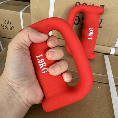 拳击哑铃女士男士家用健身拳击负重1kg直拳空击浸塑铸铁手握哑铃