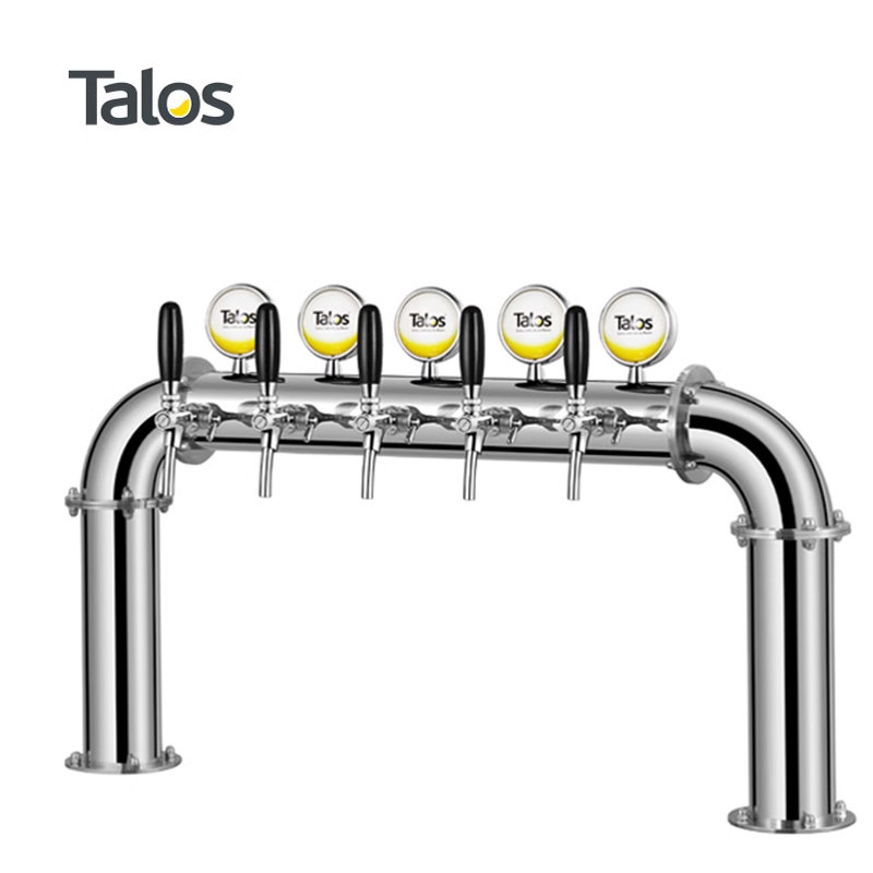 Talos塔罗斯桶装精酿啤酒分发设备酒吧不锈钢啤酒柱酒塔大门形5孔