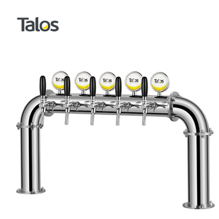 Talos塔罗斯桶装精酿啤酒分发设备酒吧不锈钢啤酒柱酒塔大门形5孔