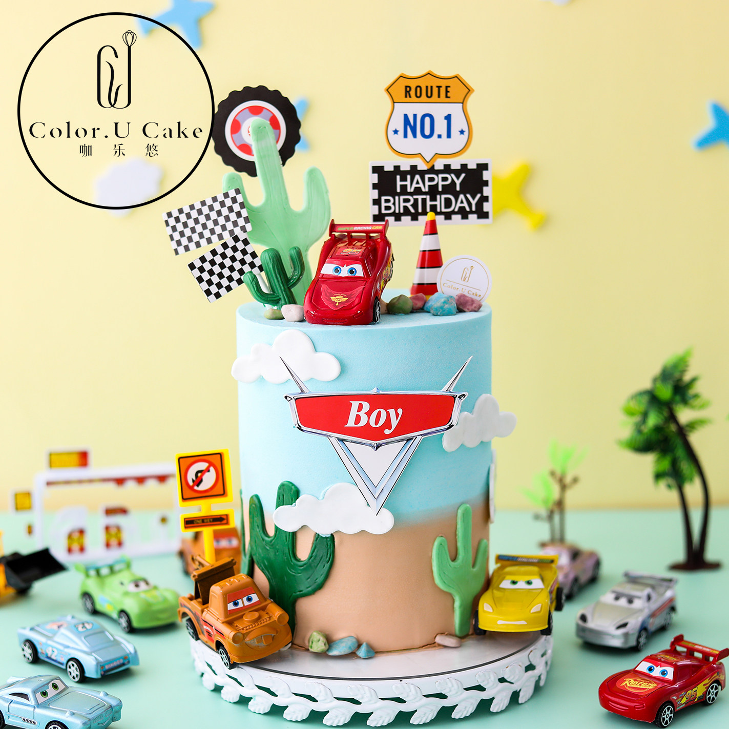 汽车总动员宝男孩百日十周岁卡通动物奶油生日蛋糕杭州同城配送,零食/坚果/特产,生日/节日蛋糕,淘宝优惠券,粉丝福利购,淘宝优惠卷