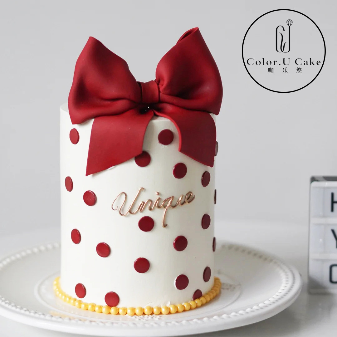 【波点蝴蝶结】少女儿童女孩宝宝百日水果杭州上海同城生日蛋糕