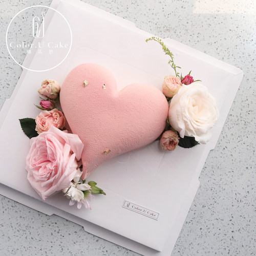 爱心蛋糕慕斯钻石纪念日花艺心形生日纪念日求婚送闺蜜杭州同城 - 封面