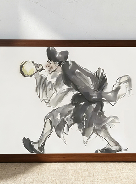 活佛济公画像济颠禅师济公神仙人像画客厅挂画高清打印墙面装饰画