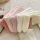 粉色貂毛袜子女士冬天加厚保暖月子袜地板袜柔软毛茸茸纯色中筒袜
