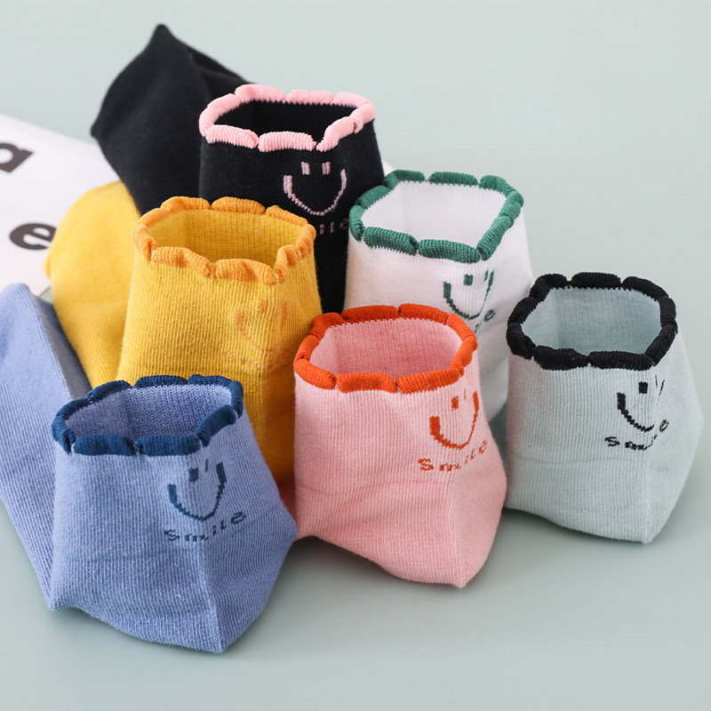 笑脸袜子女短袜夏天薄款纯棉日系可爱学生卡通浅口ins潮夏季船袜,女士内衣/男士内衣/家居服,短袜,淘宝优惠券,粉丝福利购,淘宝优惠卷