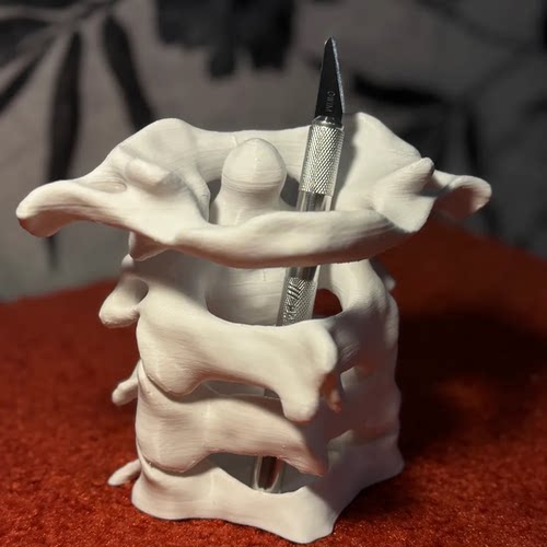3D打印创意骨骼模型笔筒
