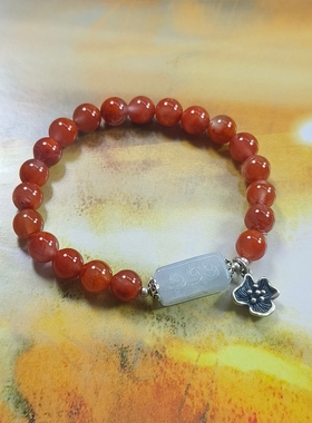 天然南红玛瑙手链女款单圈手串饰品礼物送女友闺蜜生日礼物