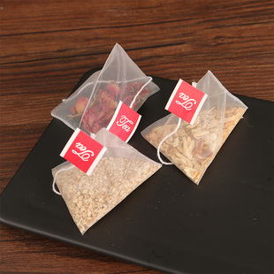 100个一次性热封尼龙三角茶包袋 泡茶袋立体花茶袋 过滤袋 食品级