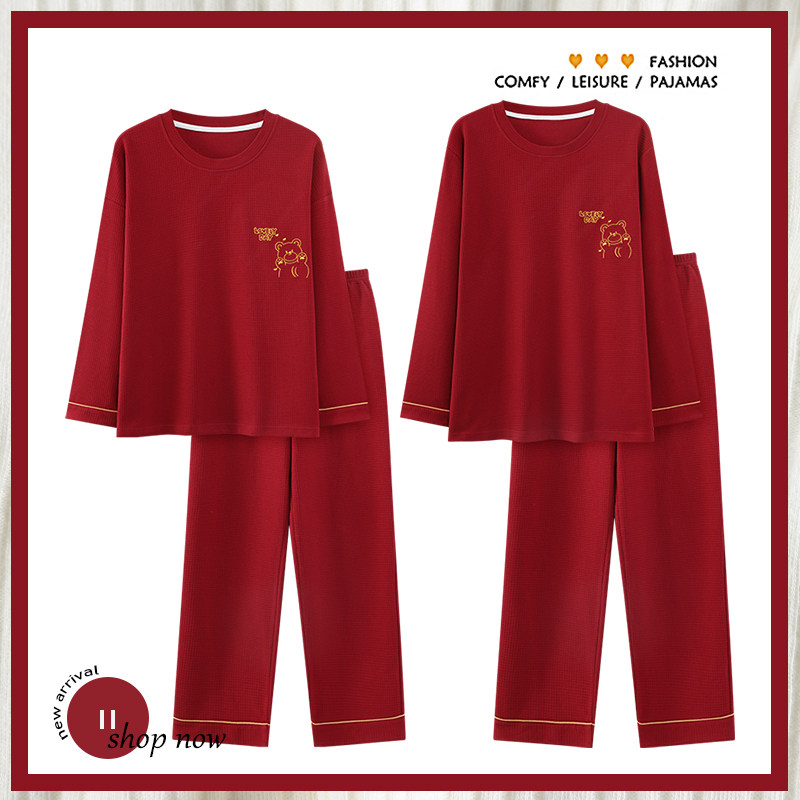 浪莎情侣睡衣春秋季纯棉长袖长裤红色新婚男女士本命年家居服套装,女士内衣/男士内衣/家居服,睡衣/家居服套装,淘宝优惠券,粉丝福利购,淘宝优惠卷