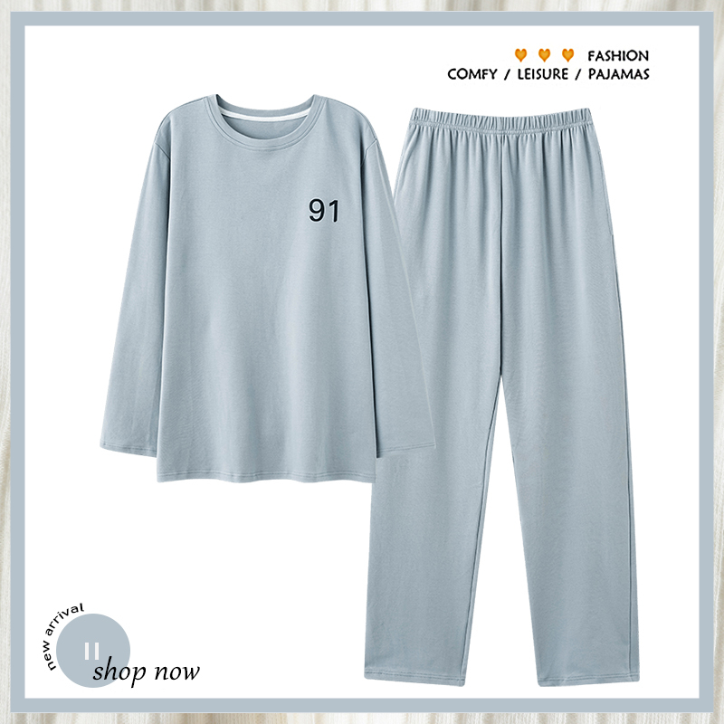 浪莎莫代尔睡衣男士长袖长裤套装