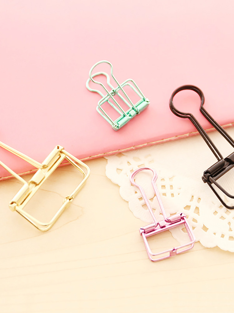 중공 페타 클립 긴 꼬리 클립 다채로운 금속 무료 배송 대형 중형 소형 맞춤형 창조적 인 학생 문구