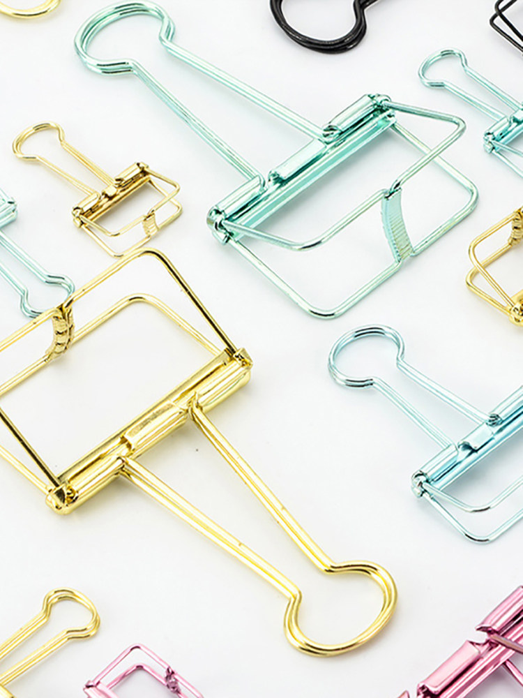 중공 페타 클립 긴 꼬리 클립 다채로운 금속 무료 배송 대형 중형 소형 맞춤형 창조적 인 학생 문구