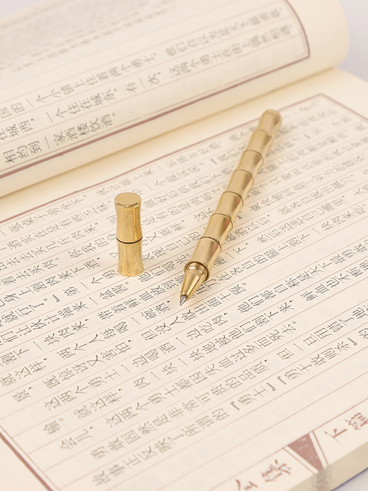황동 대나무 펜 풀 메탈 펜 황동 펜 비즈니스 사무실 하이 엔드 간단한 하이 룩 쓰기 선물 서명 펜