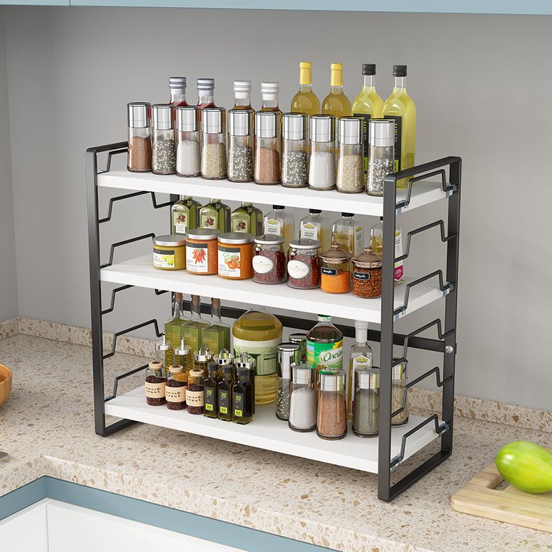 厨房分层置物架桌面台面储物架调料收纳架橱柜内隔层分隔板可调节