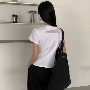 ms3177 修身 美式 t恤女夏季 显瘦体恤百搭上衣 纯色简约正肩短袖