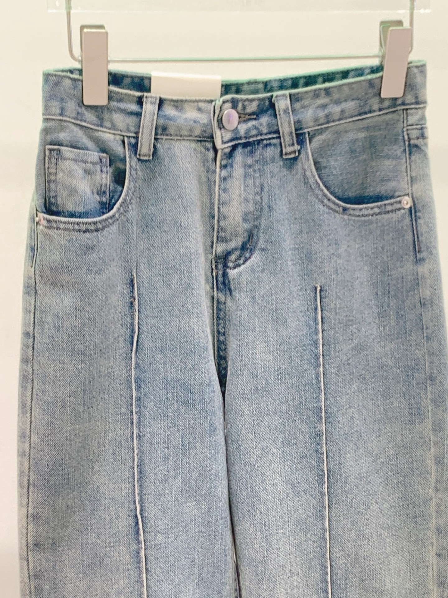 100米（编号6001-6100号）休闲宽松牛仔裤长裤高腰