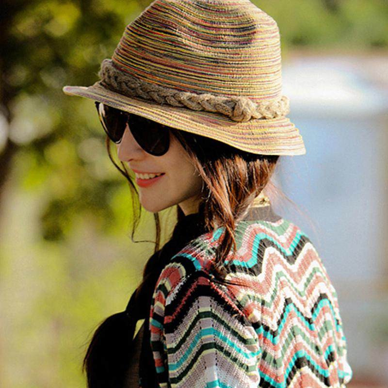 新款女生帽子春秋季时尚百搭休闲复古小礼帽英伦爵士帽韩版潮折叠