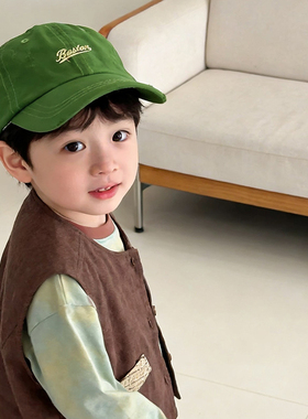 小男孩炸街痞帅帽子个性宝宝鸭舌帽儿童棒球帽防晒遮阳bohton5岁