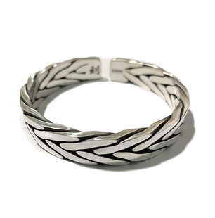9999纯银手镯男土耳其编织开口足银镯子小众年轻款银饰送男生礼物