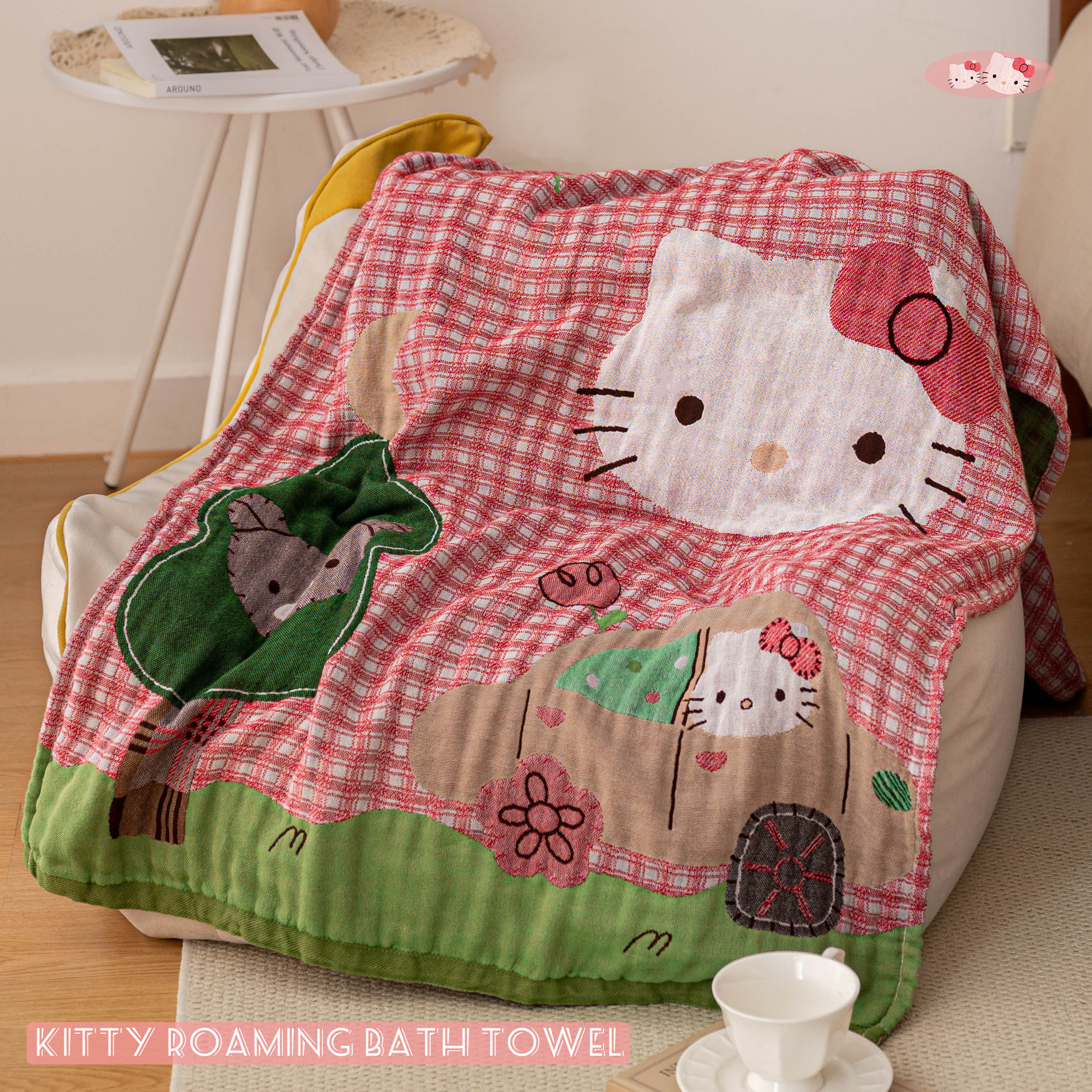 Kitty漫游儿童纯棉纱布浴巾女孩
