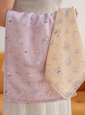 梦幻乐园纯棉六层纱布大人套装方巾毛巾全棉吸水洗脸小毛巾擦手巾