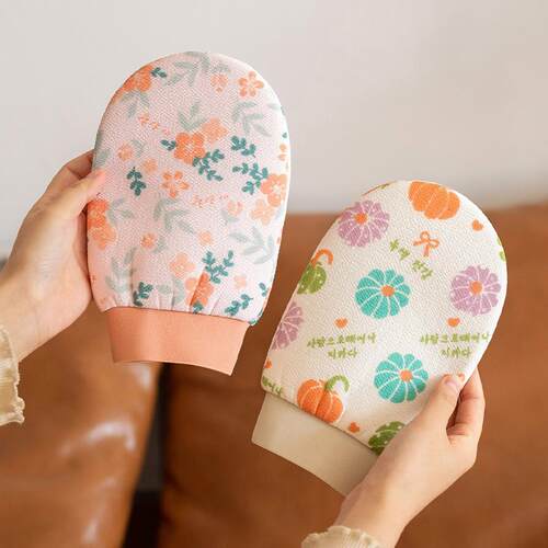小花双面加厚搓澡巾去污快