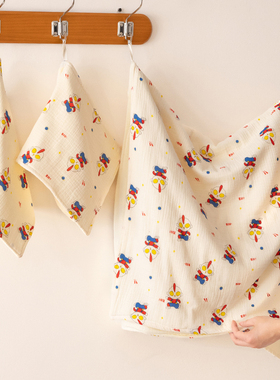 Asight奥特曼儿童毛巾方巾浴巾三件套纯棉新款全棉高级家用吸水