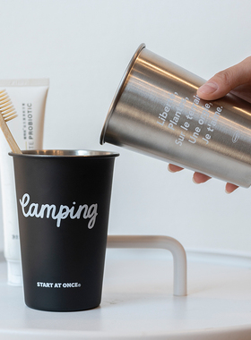 Asight美式不锈钢漱口杯加大洗漱情侣牙刷杯子耐摔牙缸家用卫生间