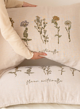 Asight花束枕巾纯棉纱布一对装家用柔软枕巾小清新吸汗透气防头油