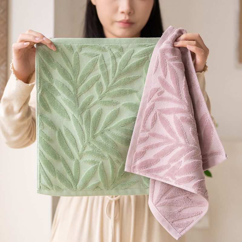 叶子植物洗脸方巾纯棉情侣