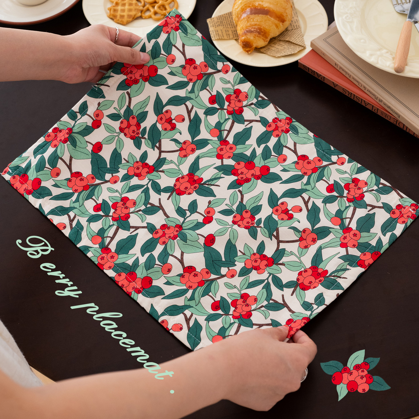 浆果纯棉餐垫隔热垫防烫