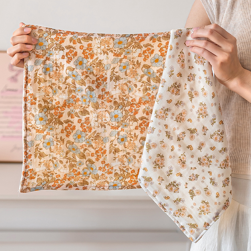 碎花雅韵纯棉100全棉方巾